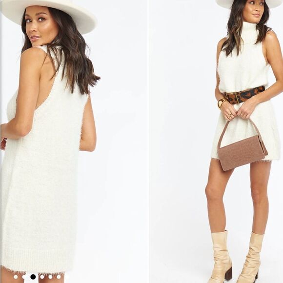 Fauna Dress Fuzzy Cream Knit Size XS Show Me Your Mumu - Picture 1 of 12